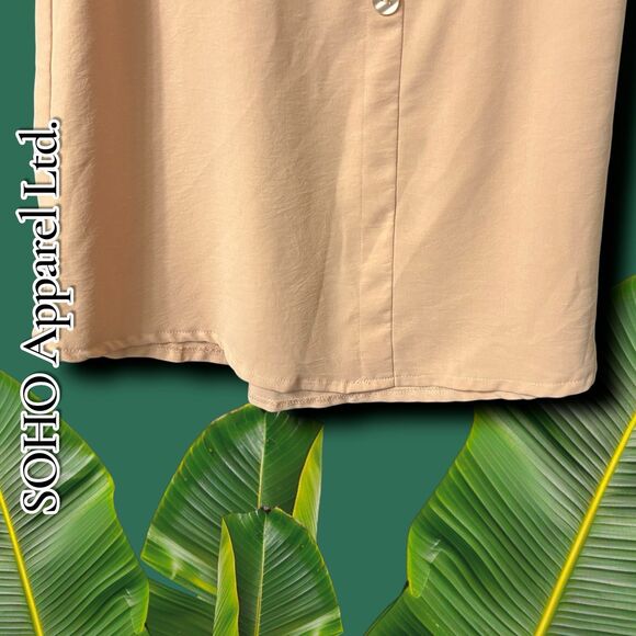 SOHO Apparel Ltd. Women’s Button-Front Midi Skirt with Tie Waist – Size M - Picture 5 of 7